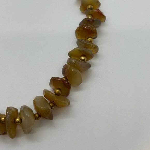 Vintage Amber Nugget Necklace Graduated Butterscotch Honey Chips With Gold-Tone - Picture 8 of 16
